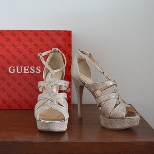GUESS Gold/Silver Sparkly Heels
